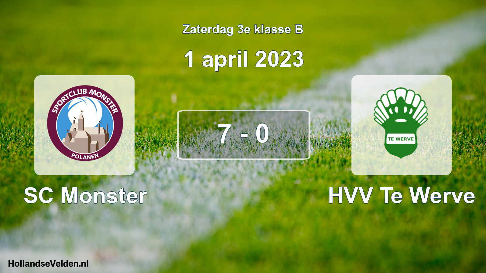 Total number of matches played: SC Monster - HVV Te Werve 7 - 0 (1 April 2023)