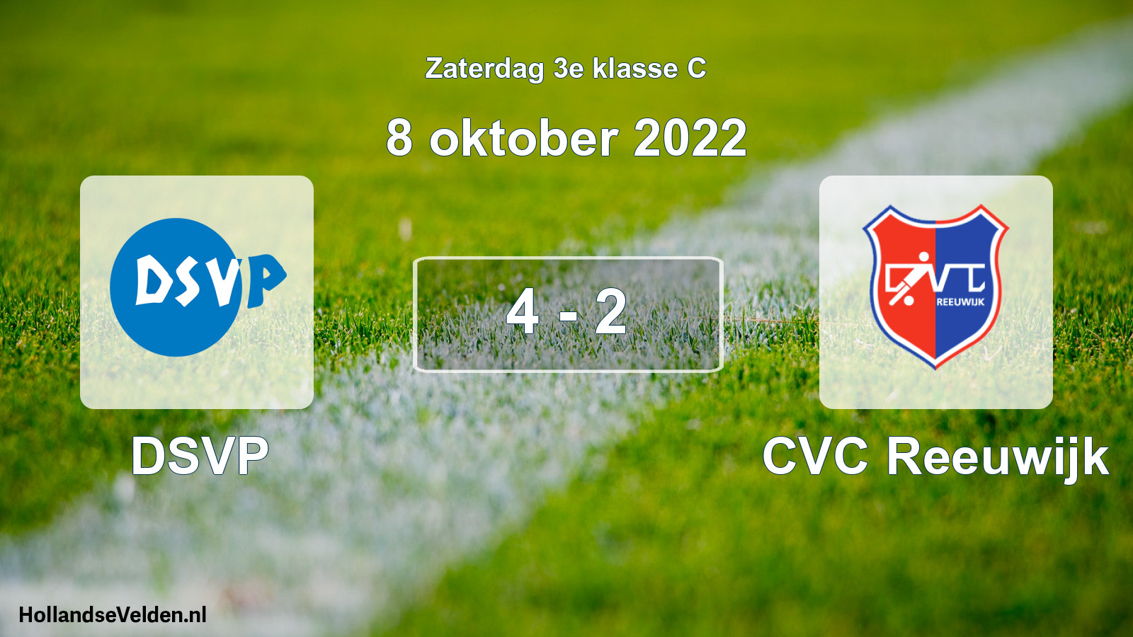 Total number of matches played: DSVP - CVC Reeuwijk 4 - 2 (8 October 2022)