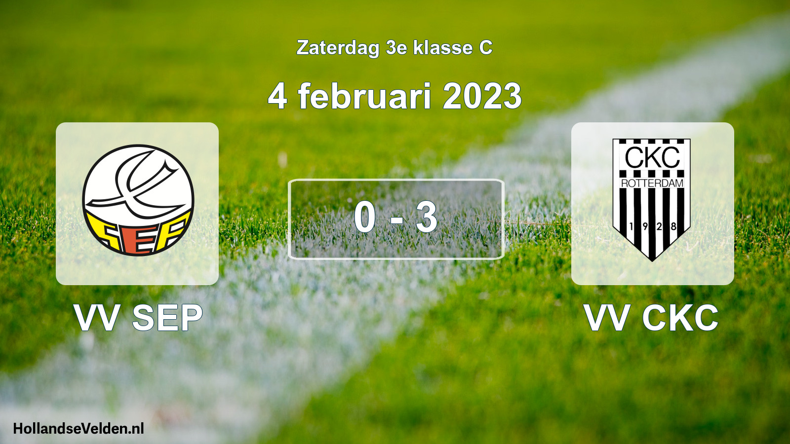 Total number of matches played: VV SEP - VV CKC 0 - 3 (4 February 2023)