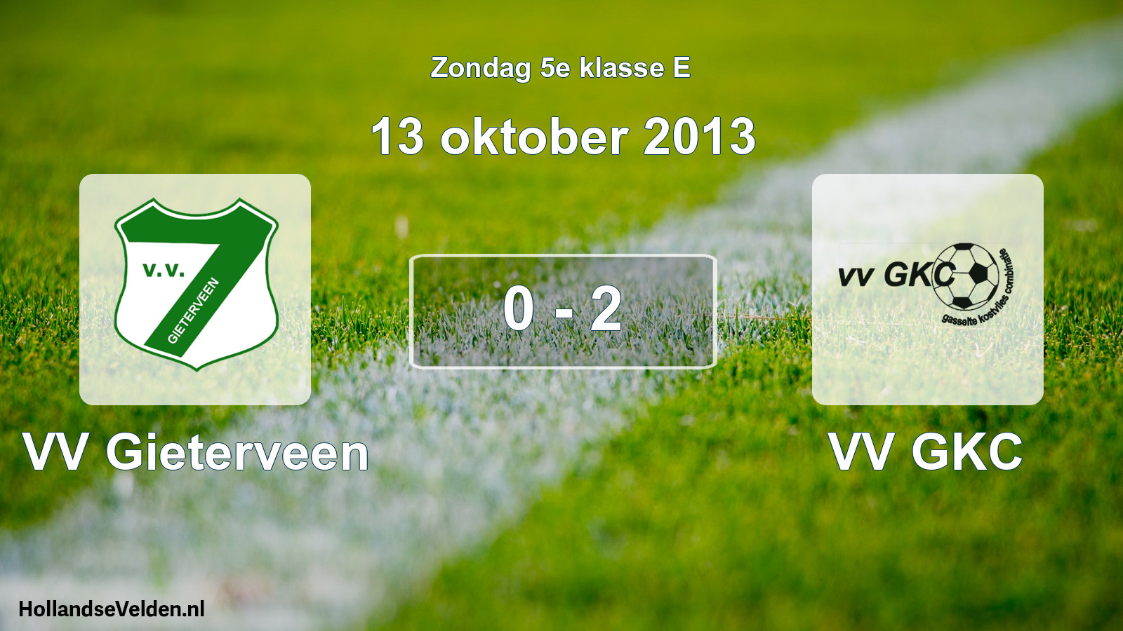 Total number of matches played: VV Gieterveen - VV GKC 0 - 2 (13 October 2013)