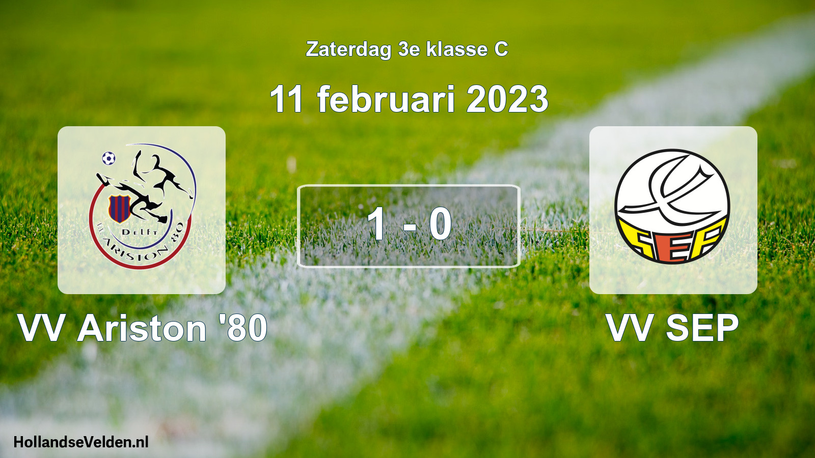 Total number of matches played: VV Ariston '80 - VV SEP 1 - 0 (11 February 2023)