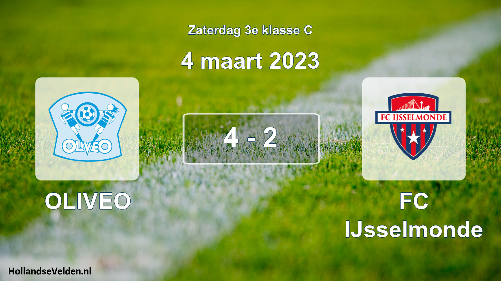 Total number of matches played: OLIVEO - FC IJsselmonde 4 - 2 (4 March 2023)
