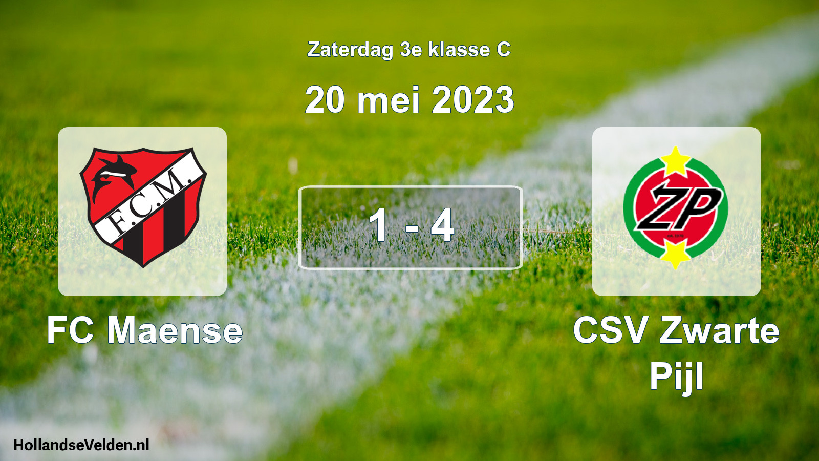 Total number of matches played: FC Maense - CSV Zwarte Pijl 1 - 4 (20 May 2023)