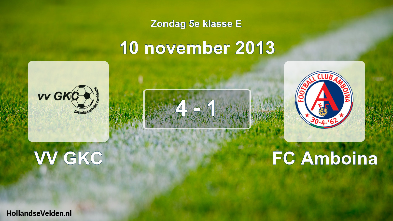 Total number of matches played: VV GKC - FC Amboina 4 - 1 (10 November 2013)