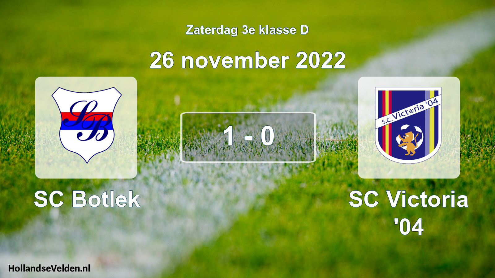 Total number of matches played: SC Botlek - SC Victoria '04 1 - 0 (26 November 2022)