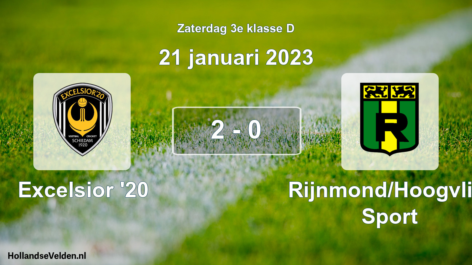 Total number of matches played: Excelsior '20 - Rijnmond/Hoogvliet Sport 2 - 0 (21 January 2023)