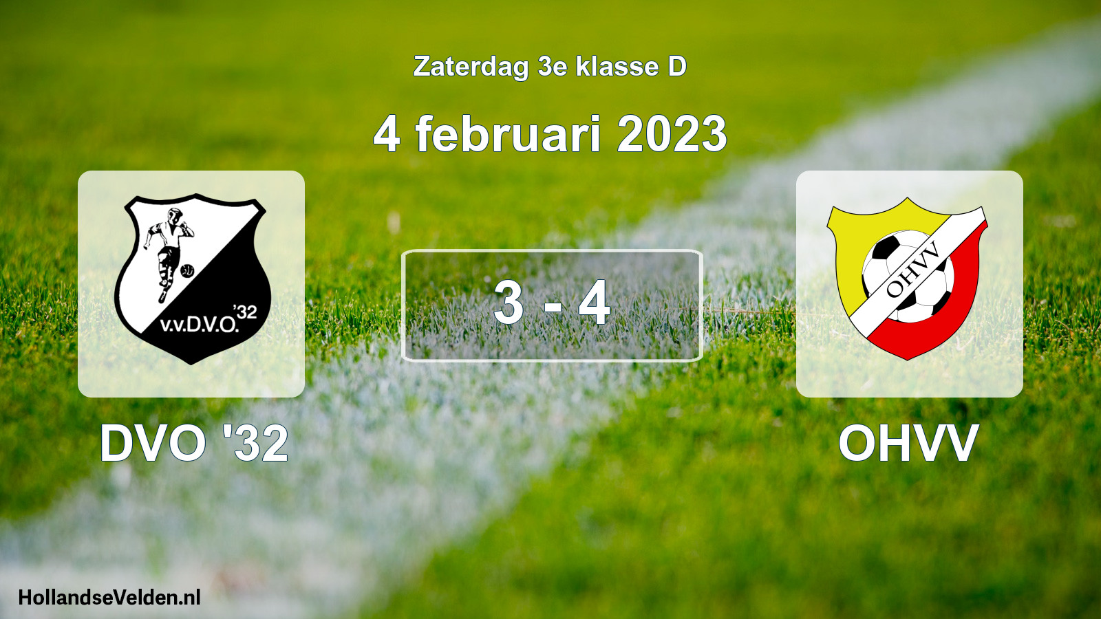 Total number of matches played: DVO '32 - OHVV 3 - 4 (4 February 2023)