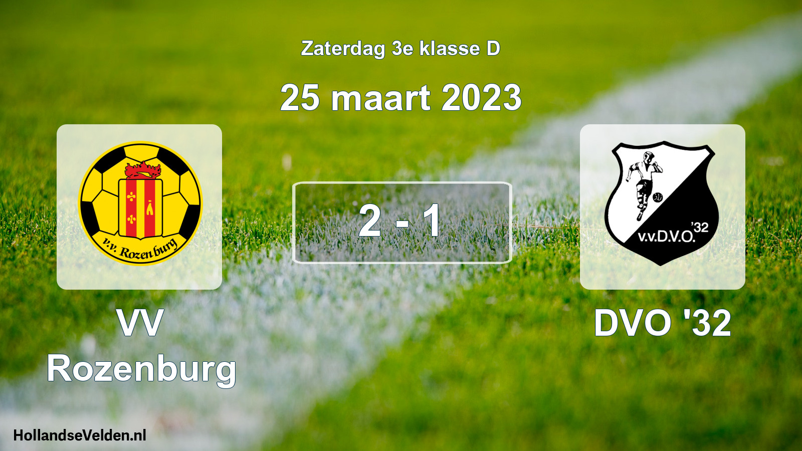 Total number of matches played: VV Rozenburg - DVO '32 2 - 1 (25 March 2023)