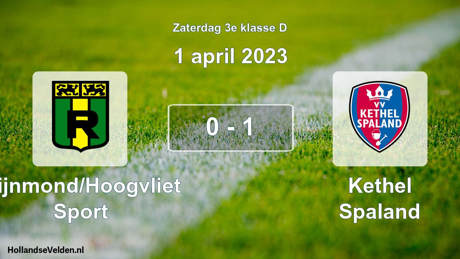 Total number of matches played: Rijnmond/Hoogvliet Sport - Kethel Spaland 0 - 1 (1 April 2023)