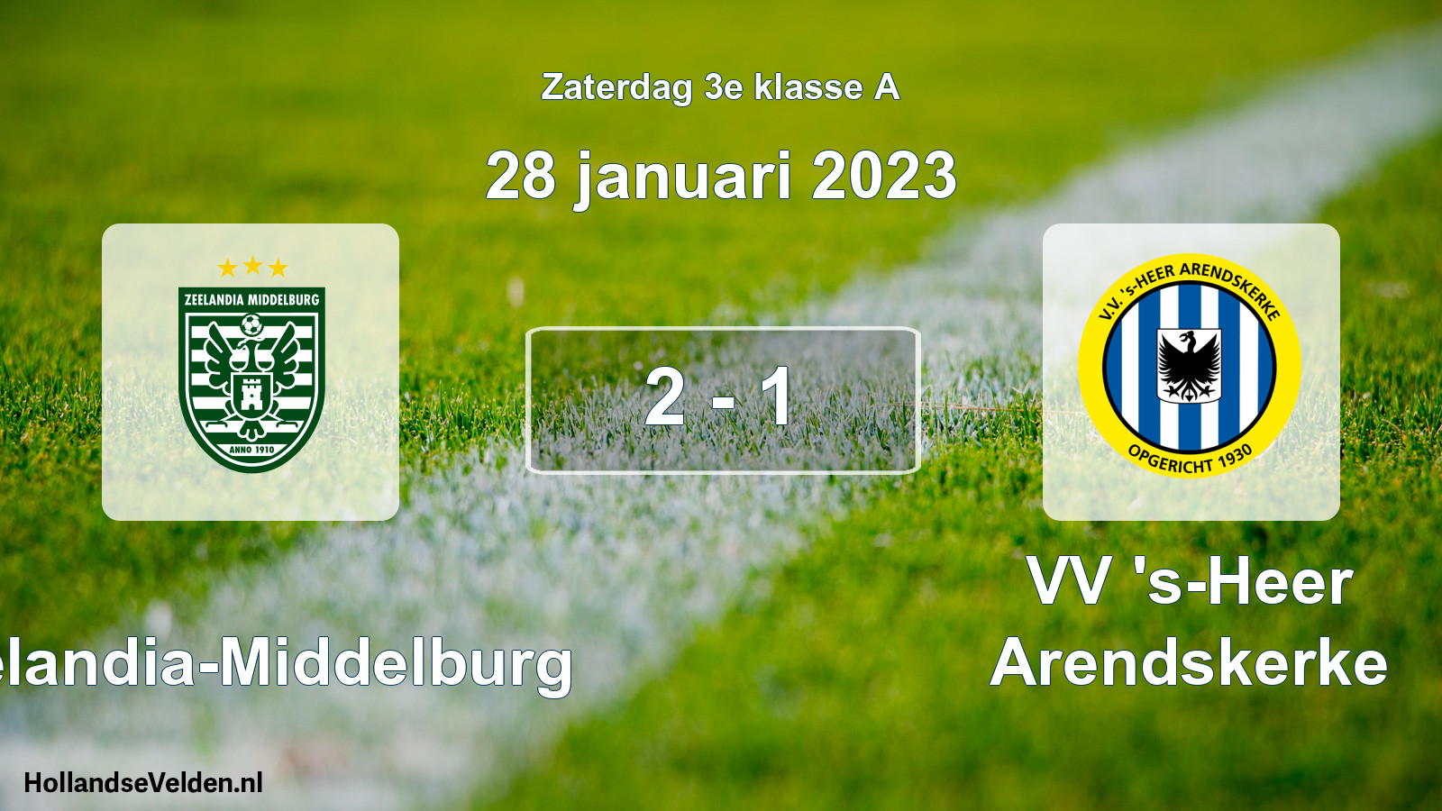 Total number of matches played: Zeelandia-Middelburg - VV 's-Heer Arendskerke 2 - 1 (28 January 2023)