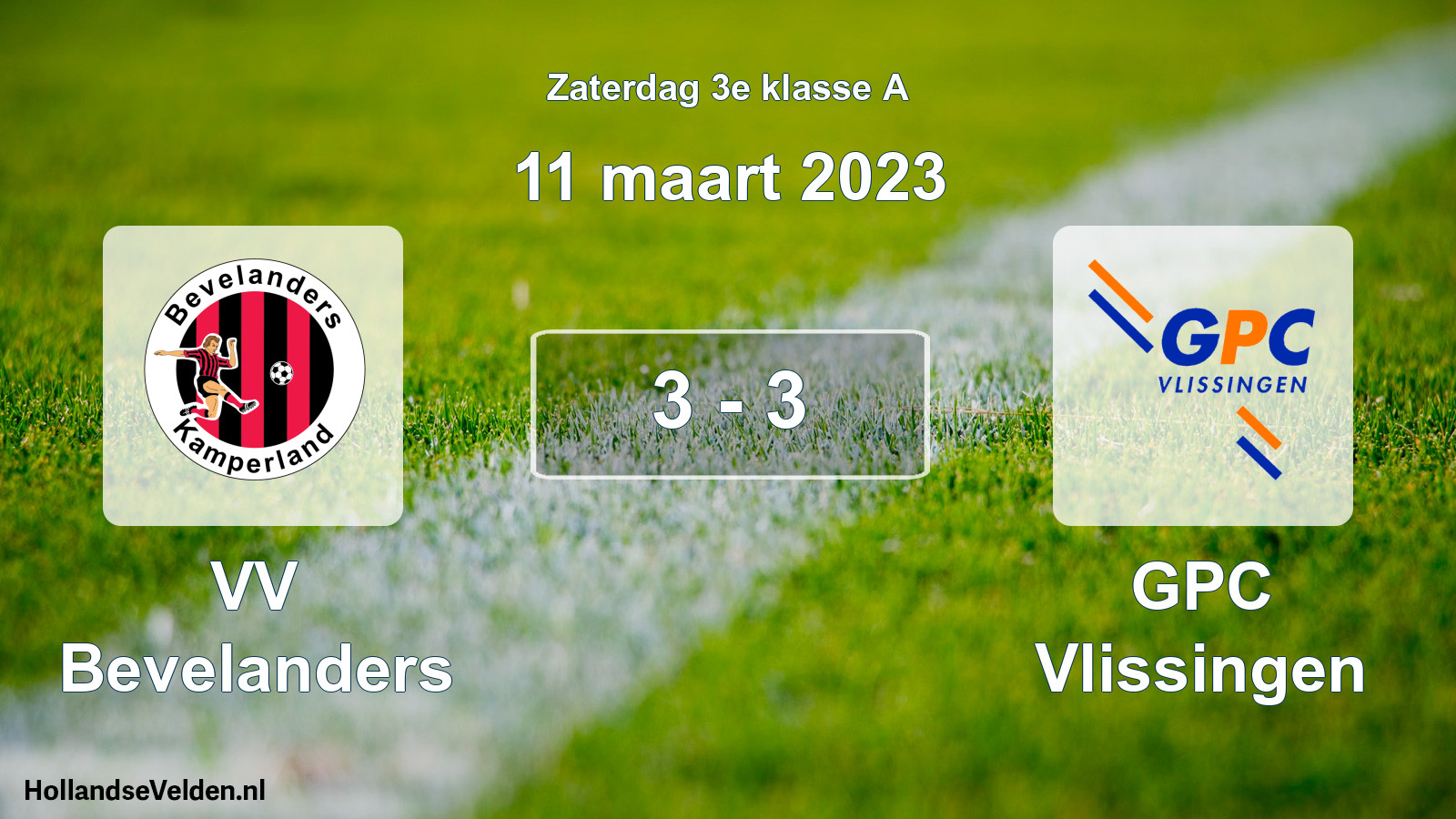 Total number of matches played: VV Bevelanders - GPC Vlissingen 3 - 3 (11 March 2023)