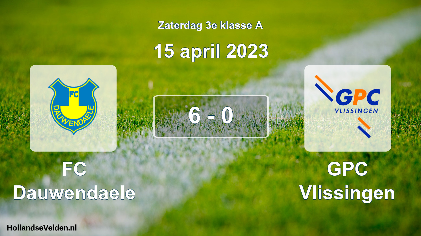 Total number of matches played: FC Dauwendaele - GPC Vlissingen 6 - 0 (15 April 2023)