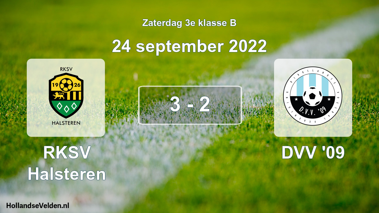 Total number of matches played: RKSV Halsteren - DVV '09 3 - 2 (24 September 2022)