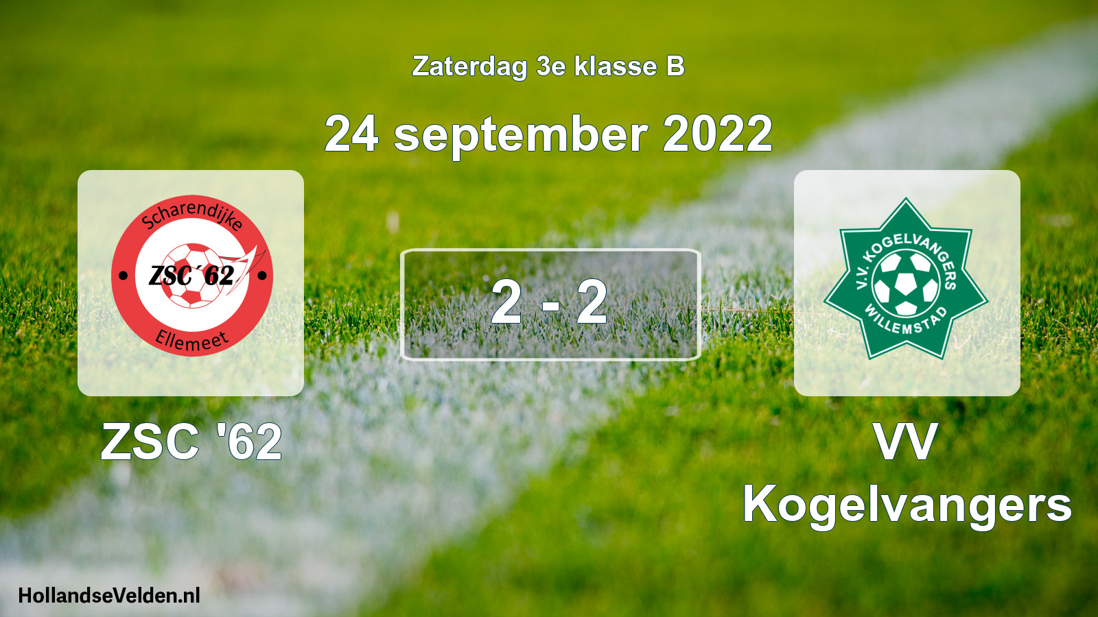 Total number of matches played: ZSC '62 - VV Kogelvangers 2 - 2 (24 September 2022)