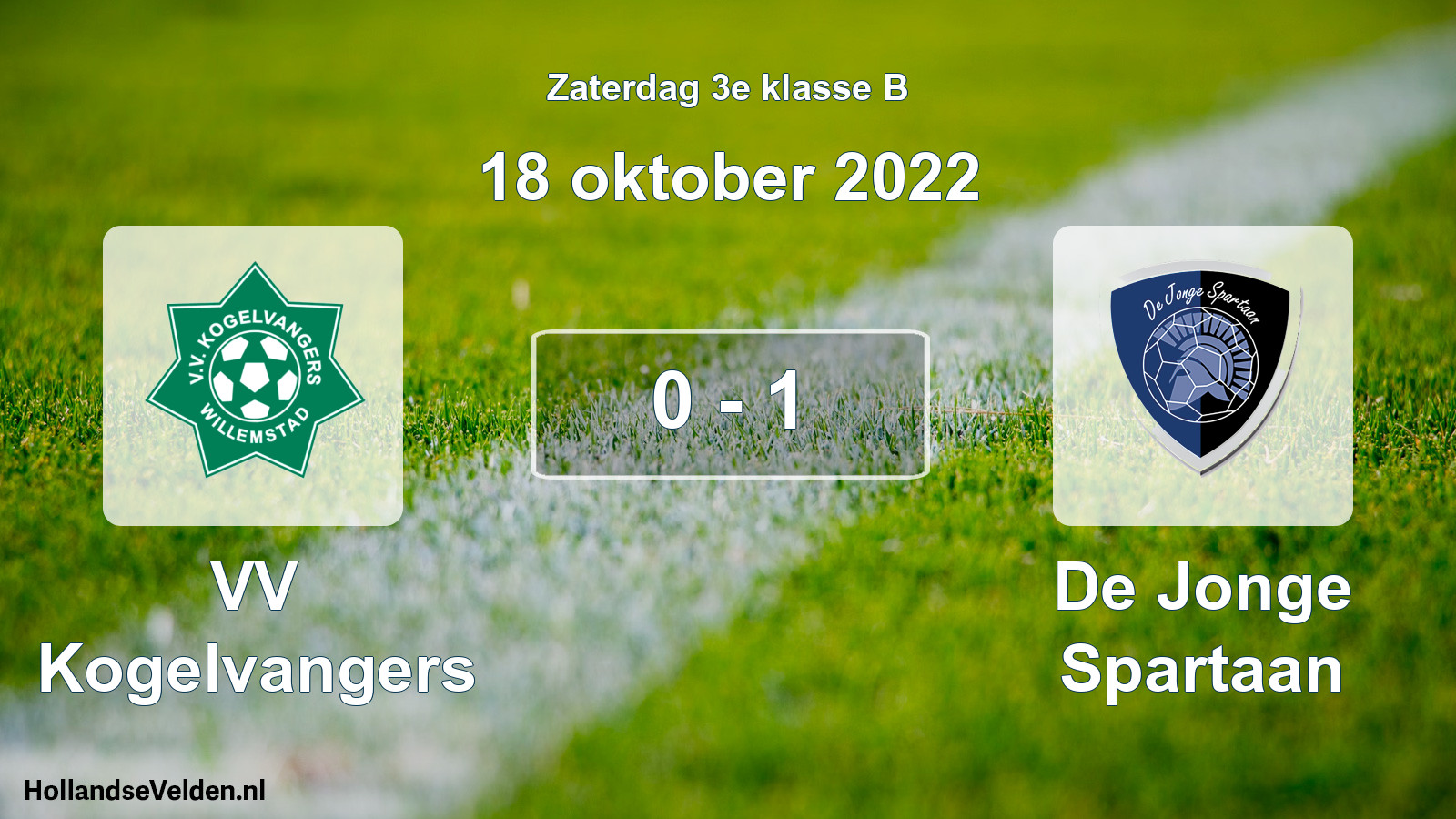 Total number of matches played: VV Kogelvangers - De Jonge Spartaan 0 - 1 (18 October 2022)