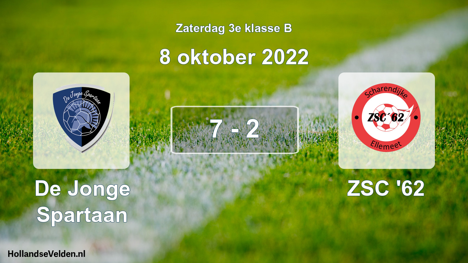 Total number of matches played: De Jonge Spartaan - ZSC '62 7 - 2 (8 October 2022)