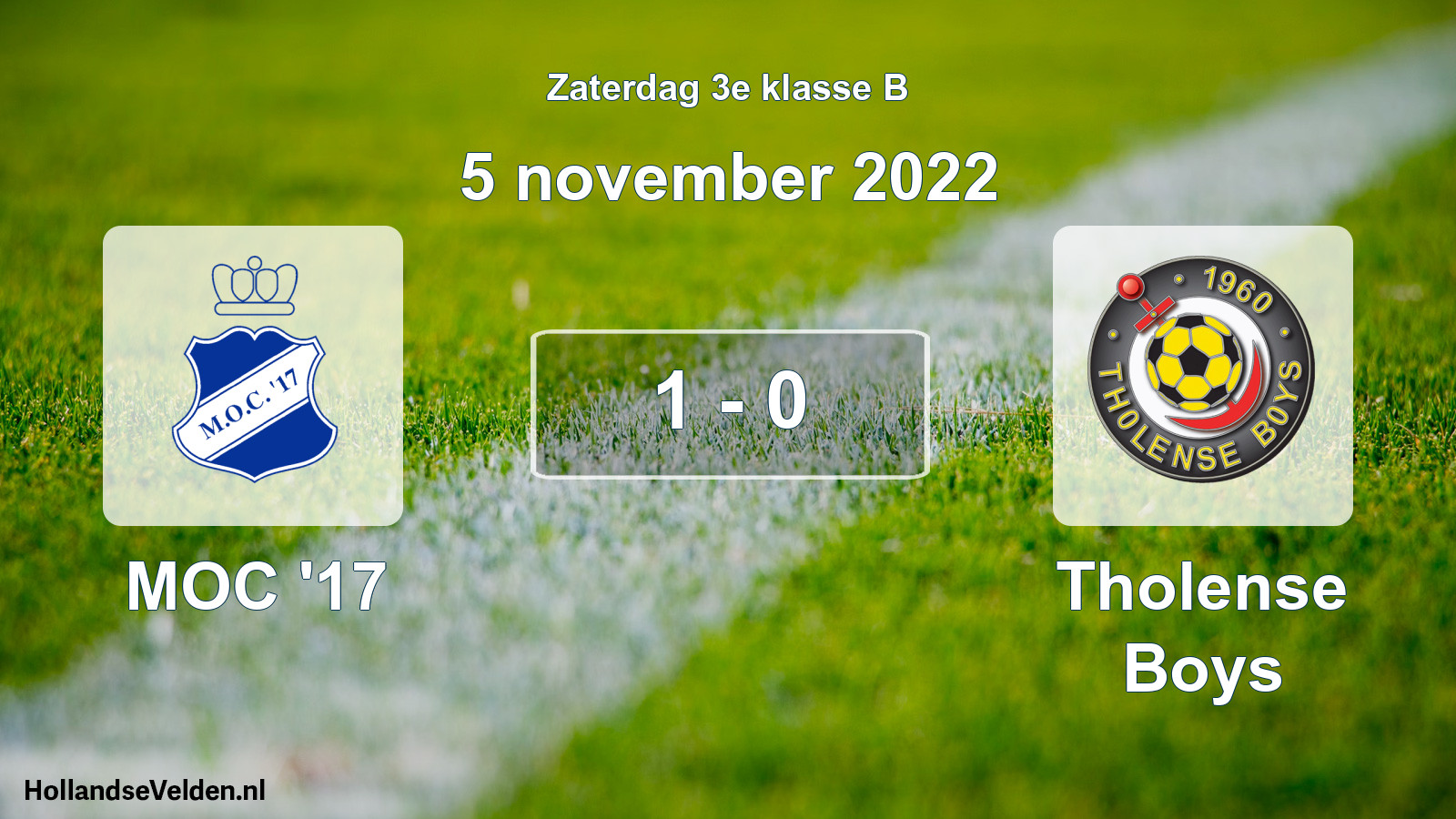 Total number of matches played: MOC '17 - Tholense Boys 1 - 0 (5 November 2022)