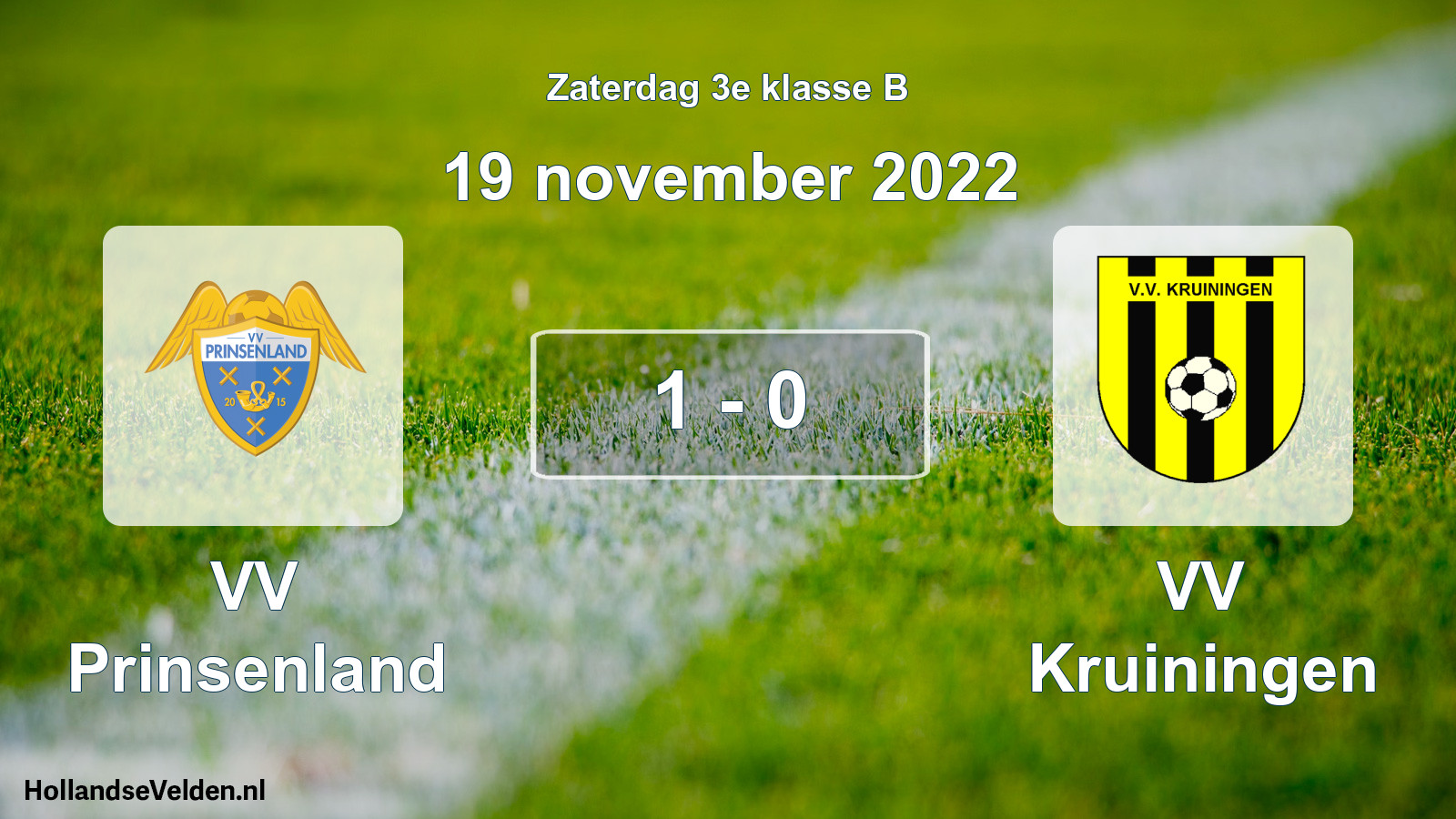 Total number of matches played: VV Prinsenland - VV Kruiningen 1 - 0 (19 November 2022)