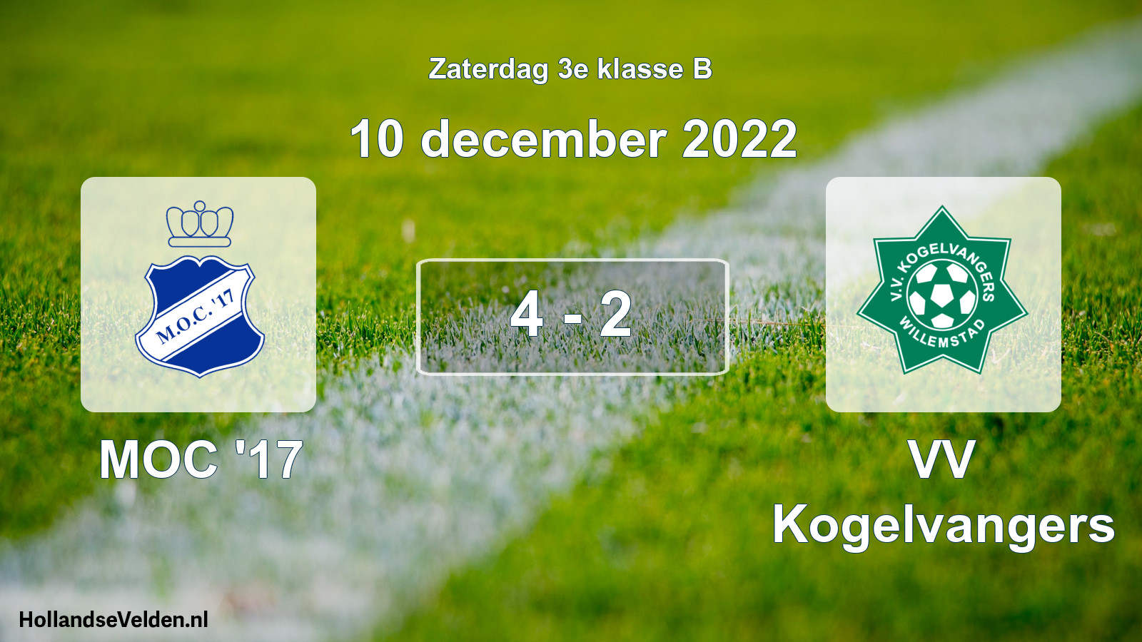 Total number of matches played: MOC '17 - VV Kogelvangers 4 - 2 (10 December 2022)