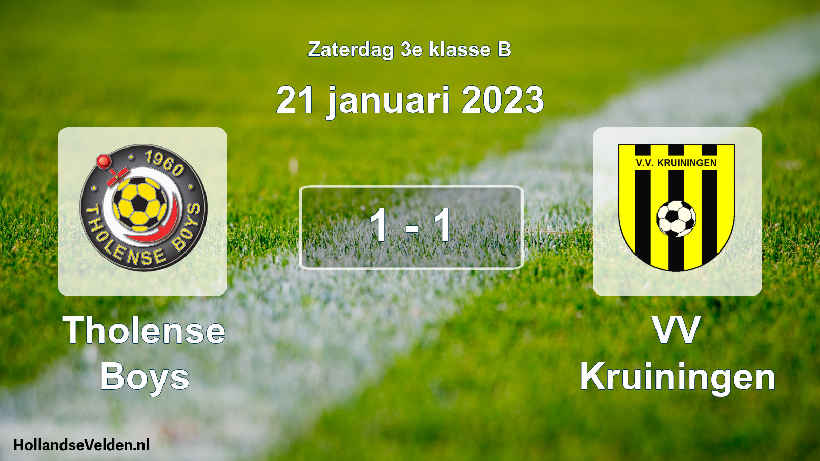 Total number of matches played: Tholense Boys - VV Kruiningen 1 - 1 (21 January 2023)