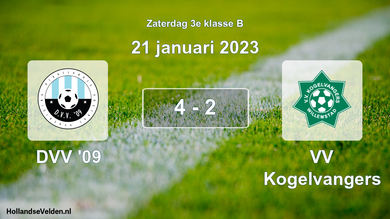 Total number of matches played: DVV '09 - VV Kogelvangers 4 - 2 (21 January 2023)