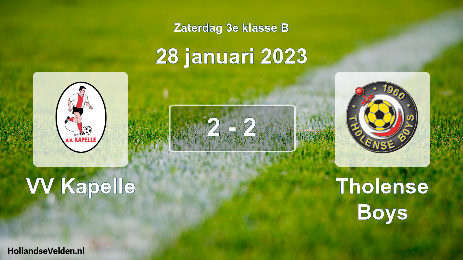 Total number of matches played: VV Kapelle - Tholense Boys 2 - 2 (28 January 2023)