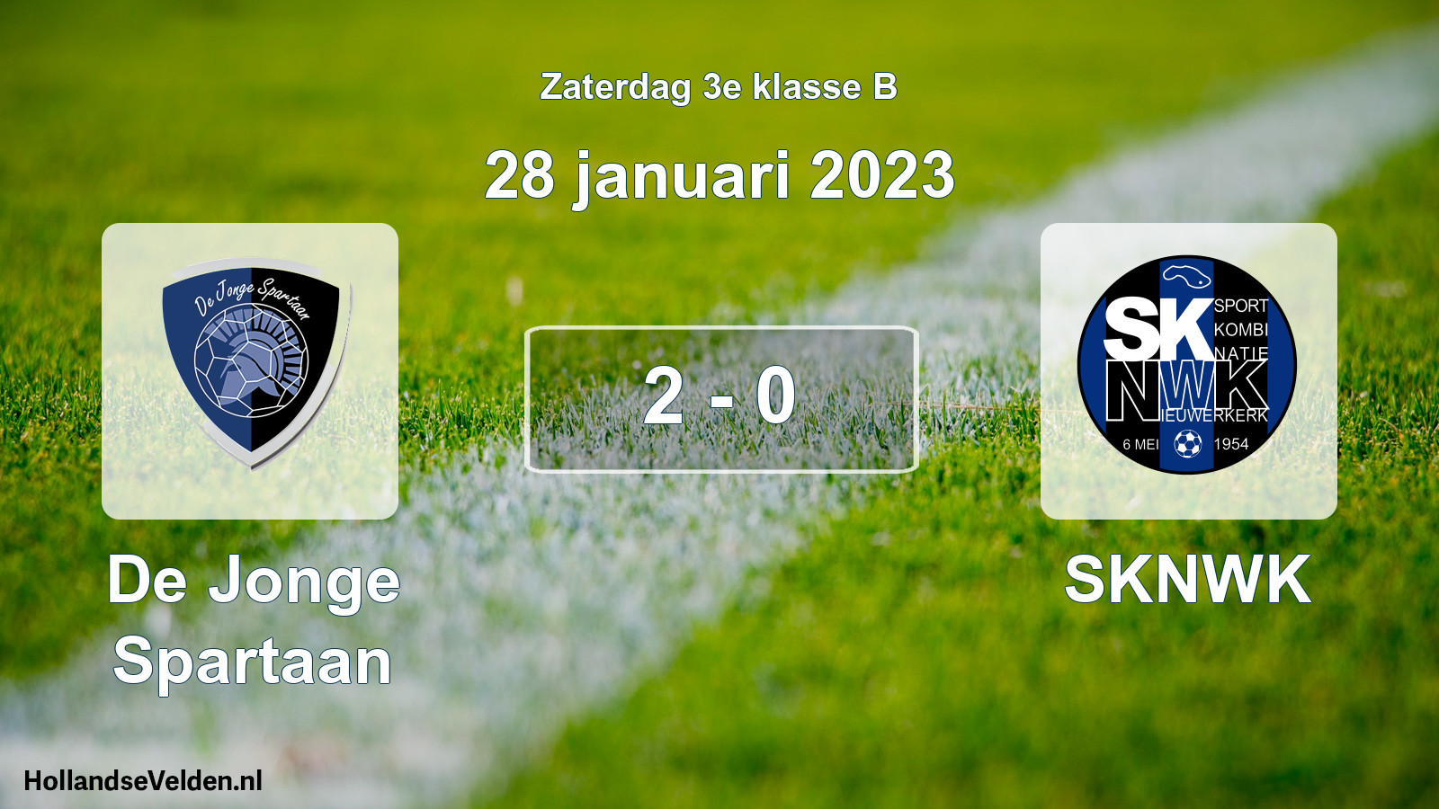 Total number of matches played: De Jonge Spartaan - SKNWK 2 - 0 (28 January 2023)