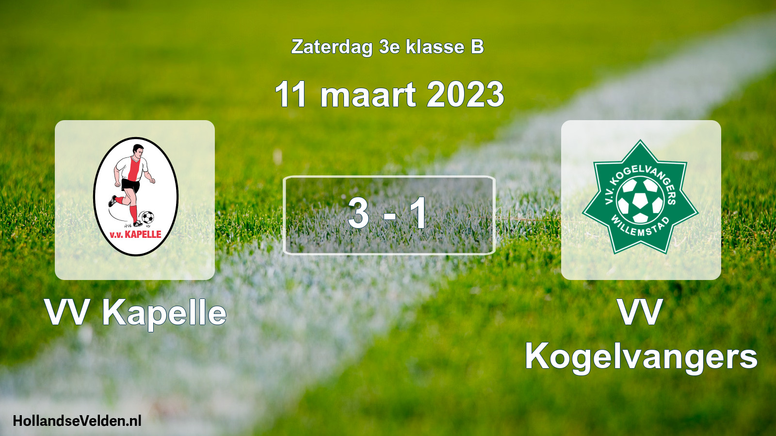 Total number of matches played: VV Kapelle - VV Kogelvangers 3 - 1 (11 March 2023)