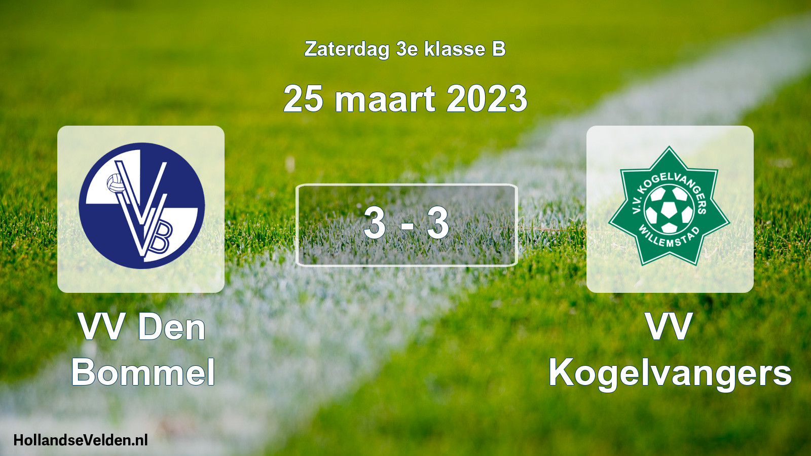 Total number of matches played: VV Den Bommel - VV Kogelvangers 3 - 3 (25 March 2023)