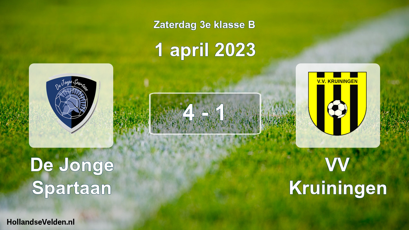 Total number of matches played: De Jonge Spartaan - VV Kruiningen 4 - 1 (1 April 2023)