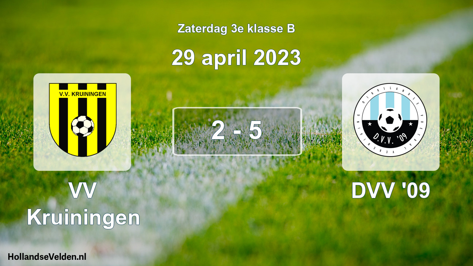 Total number of matches played: VV Kruiningen - DVV '09 2 - 5 (29 April 2023)