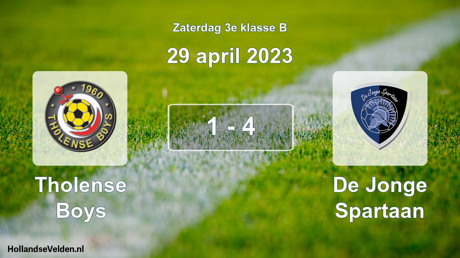 Total number of matches played: Tholense Boys - De Jonge Spartaan 1 - 4 (29 April 2023)