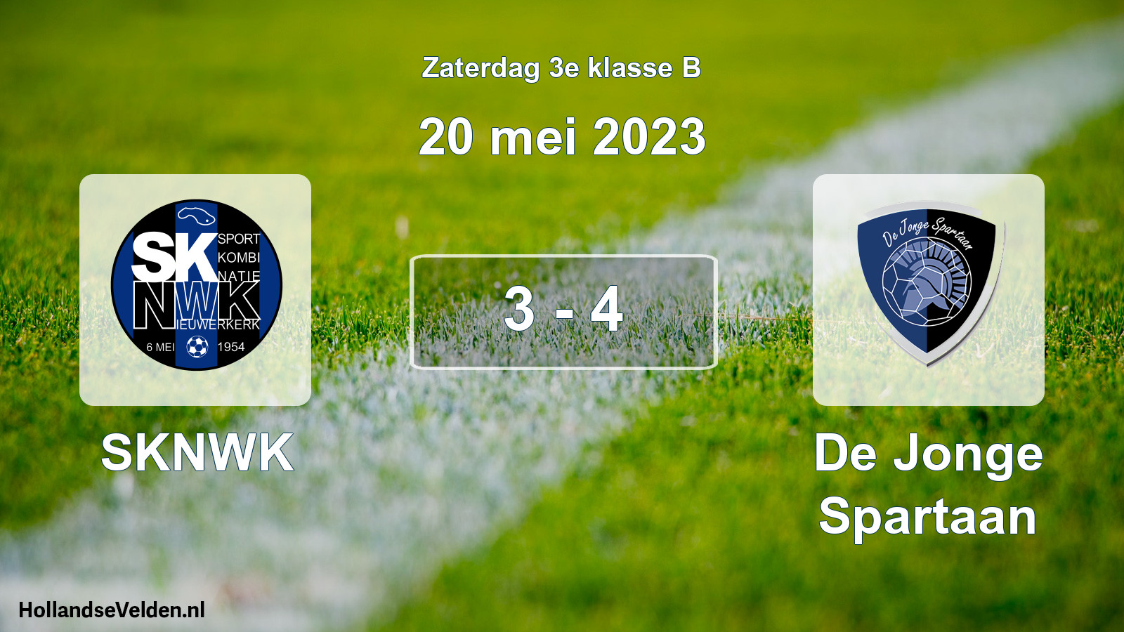 Total number of matches played: SKNWK - De Jonge Spartaan 3 - 4 (20 May 2023)
