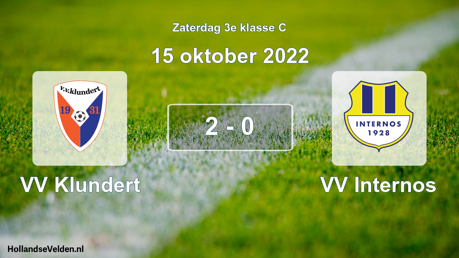 Total number of matches played: VV Klundert - VV Internos 2 - 0 (15 October 2022)