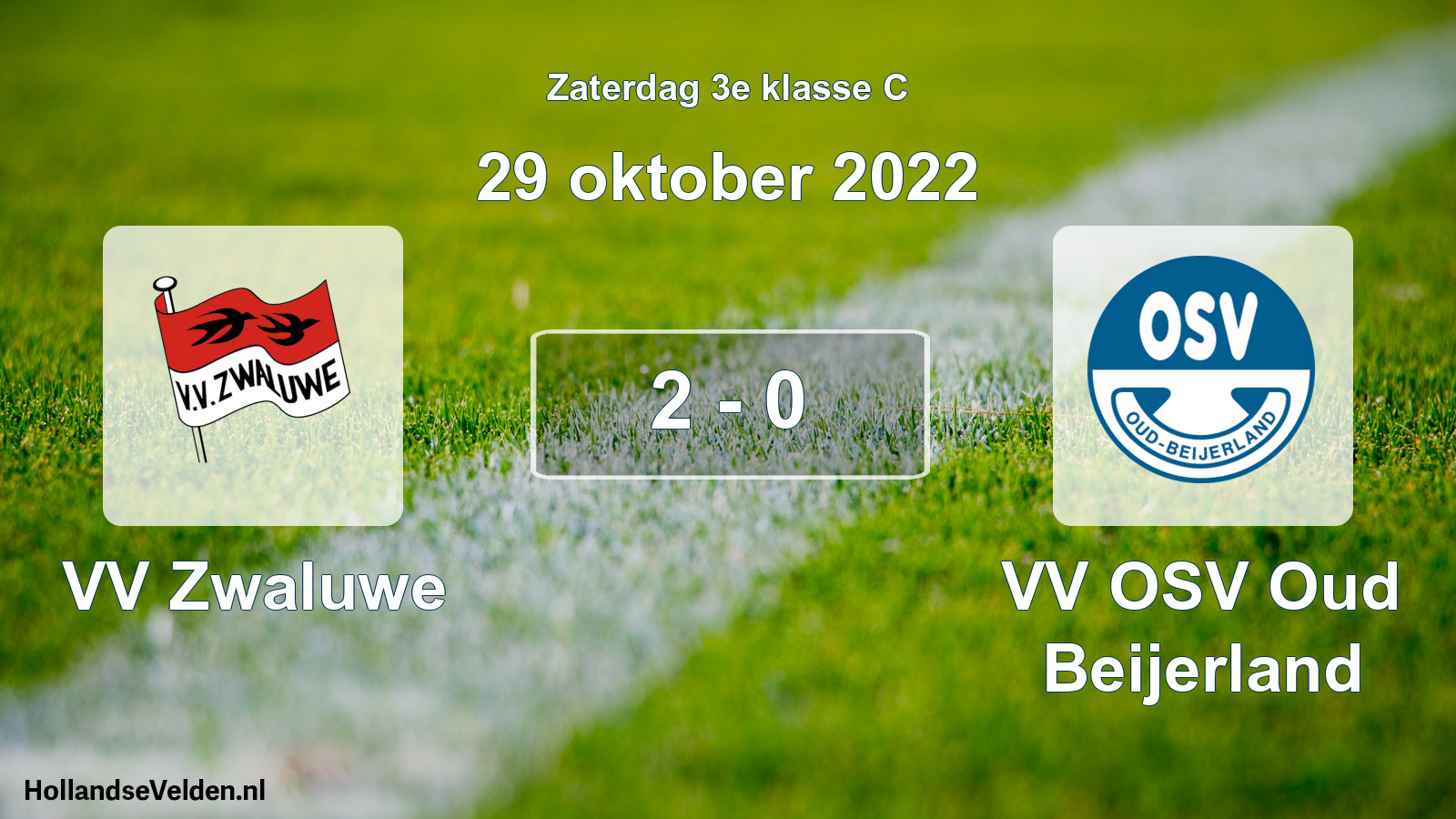 Total number of matches played: VV Zwaluwe - VV OSV Oud Beijerland 2 - 0 (29 October 2022)