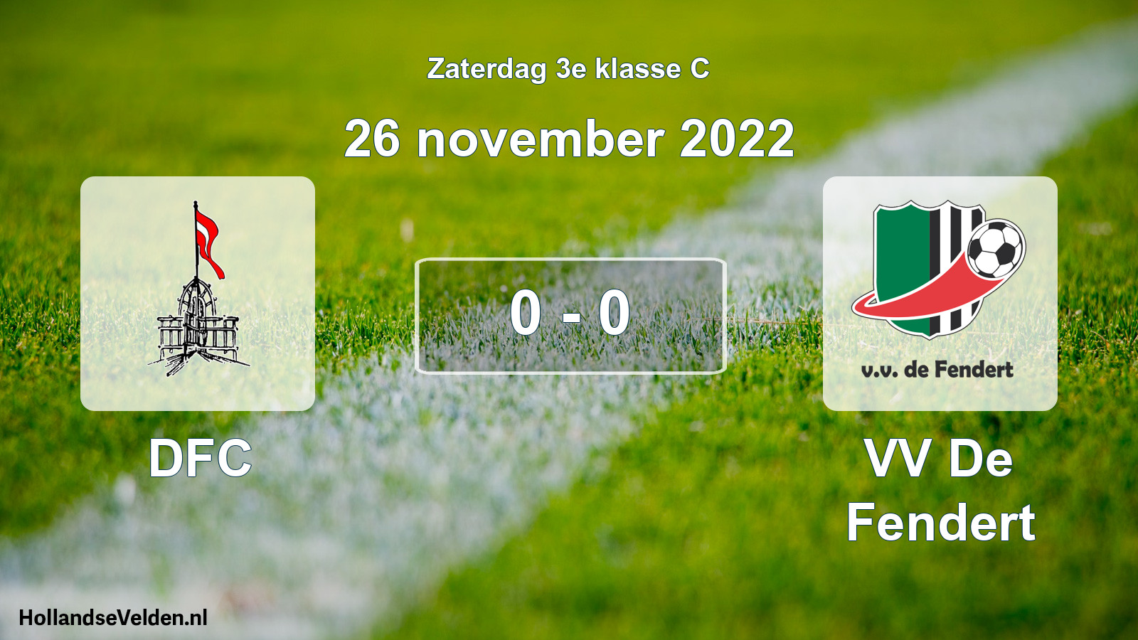 Total number of matches played: DFC - VV De Fendert 0 - 0 (26 November 2022)