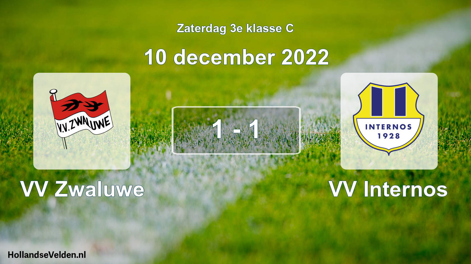 Total number of matches played: VV Zwaluwe - VV Internos 1 - 1 (10 December 2022)
