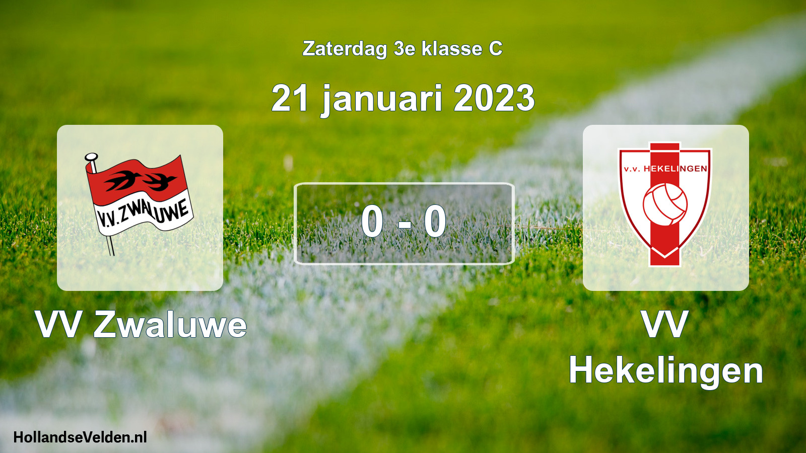 Total number of matches played: VV Zwaluwe - VV Hekelingen 0 - 0 (21 January 2023)