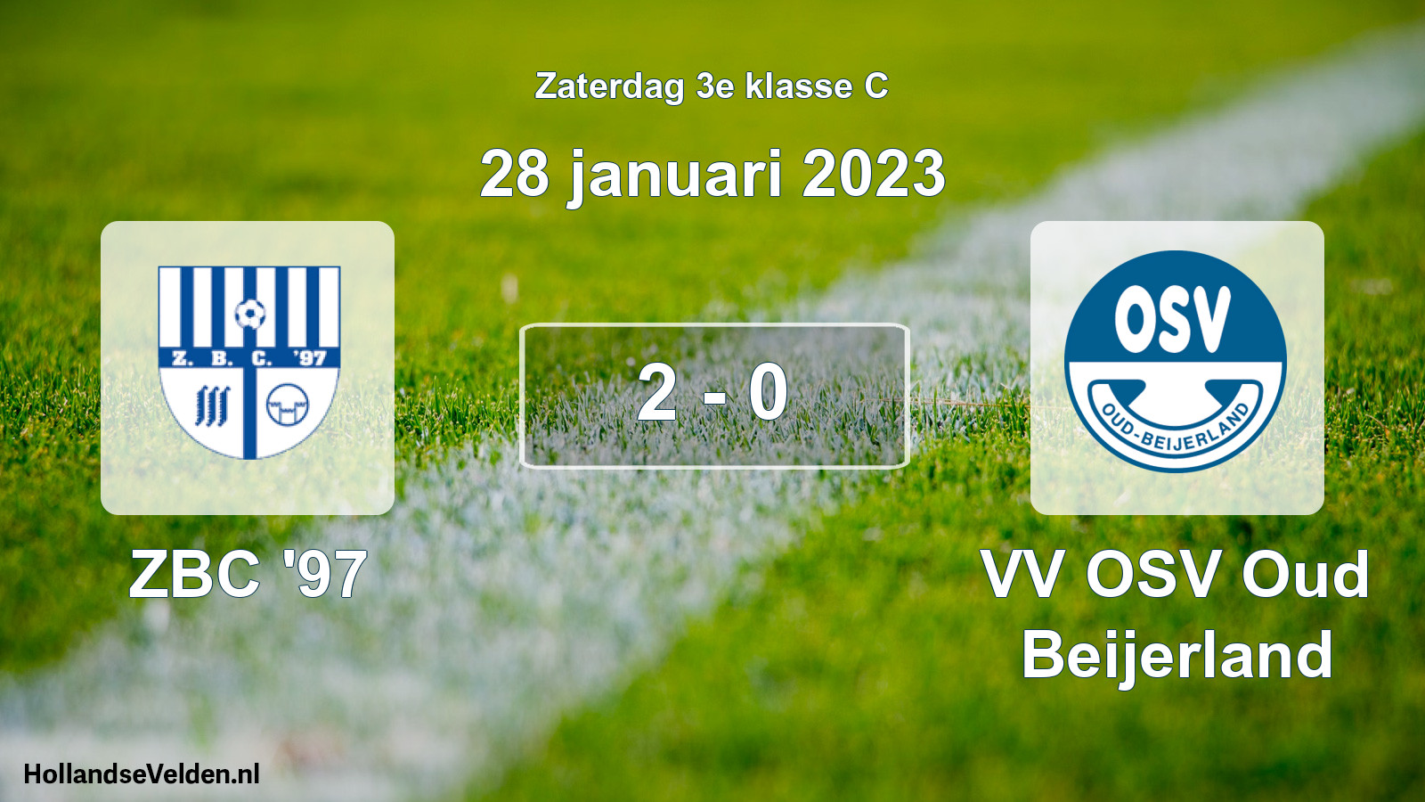 Total number of matches played: ZBC '97 - VV OSV Oud Beijerland 2 - 0 (28 January 2023)