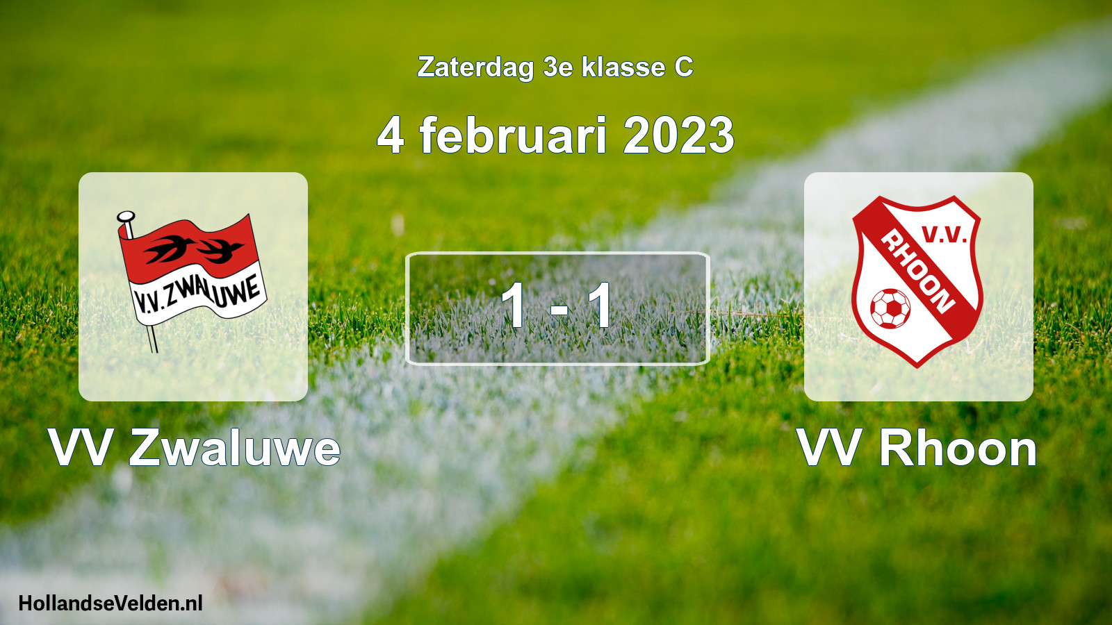 Total number of matches played: VV Zwaluwe - VV Rhoon 1 - 1 (4 February 2023)