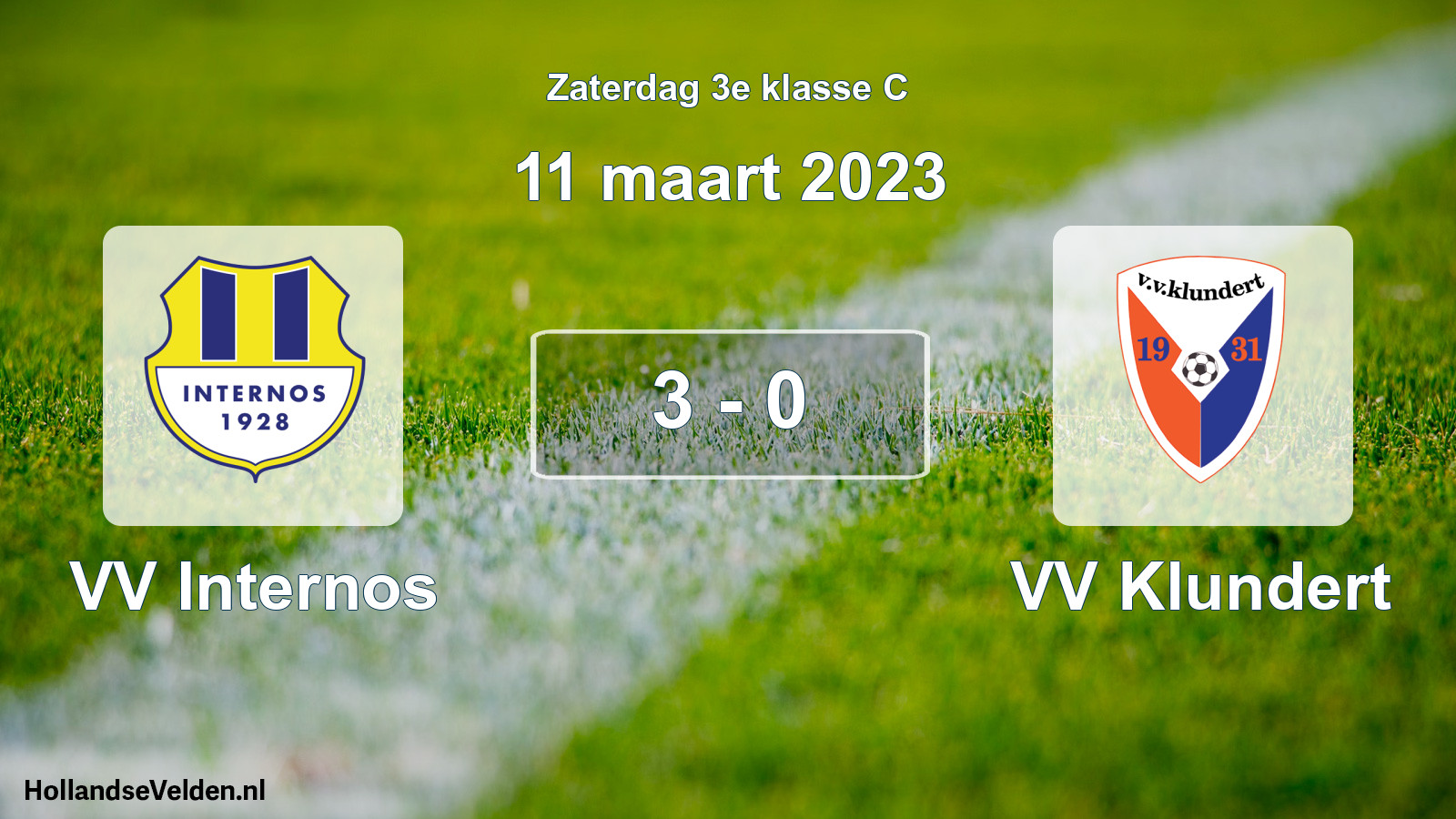 Total number of matches played: VV Internos - VV Klundert 3 - 0 (11 March 2023)