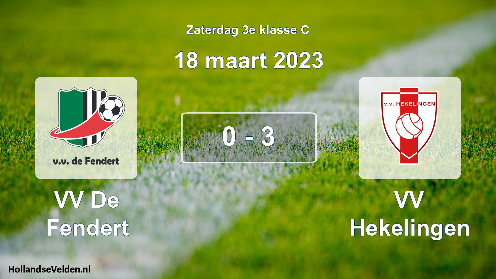 Total number of matches played: VV De Fendert - VV Hekelingen 0 - 3 (18 March 2023)