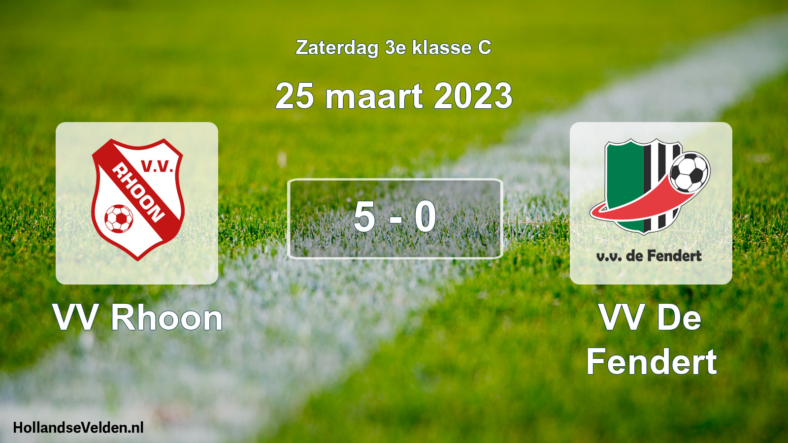 Total number of matches played: VV Rhoon - VV De Fendert 5 - 0 (25 March 2023)