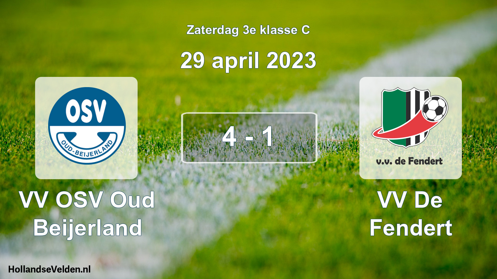 Total number of matches played: VV OSV Oud Beijerland - VV De Fendert 4 - 1 (29 April 2023)
