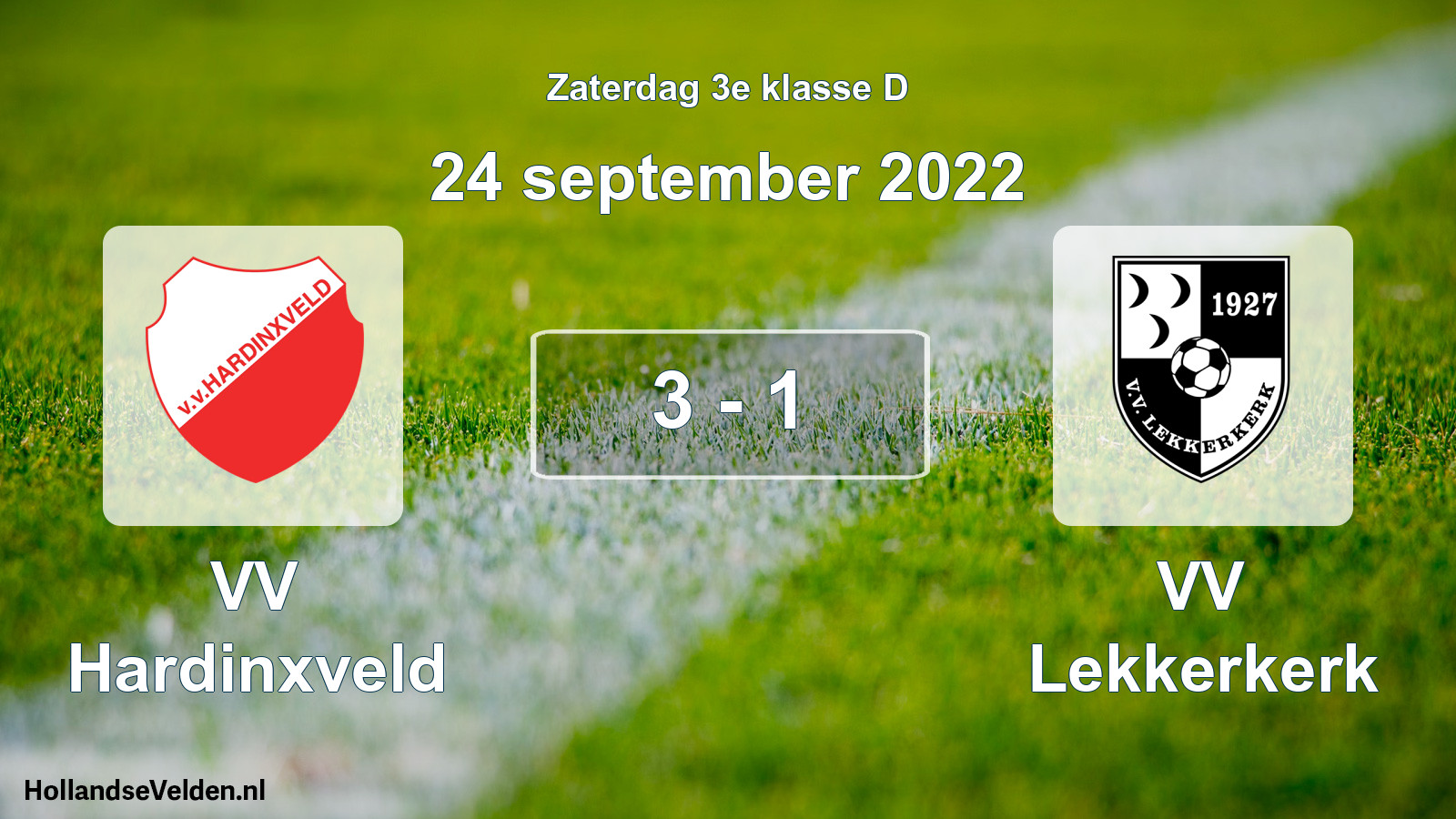 Total number of matches played: VV Hardinxveld - VV Lekkerkerk 3 - 1 (24 September 2022)