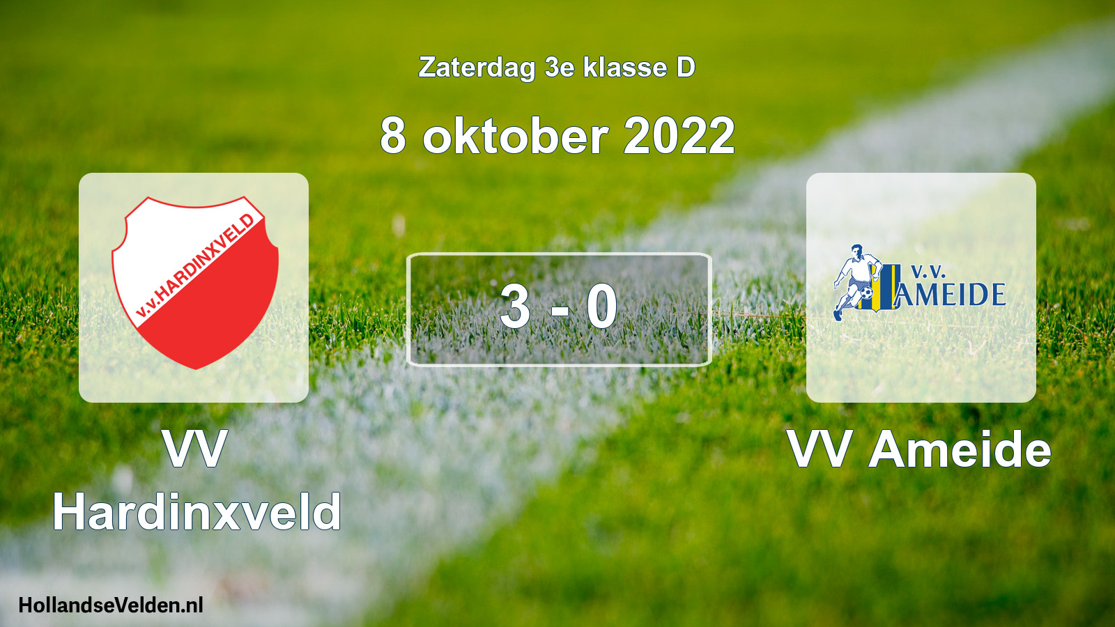 Total number of matches played: VV Hardinxveld - VV Ameide 3 - 0 (8 October 2022)