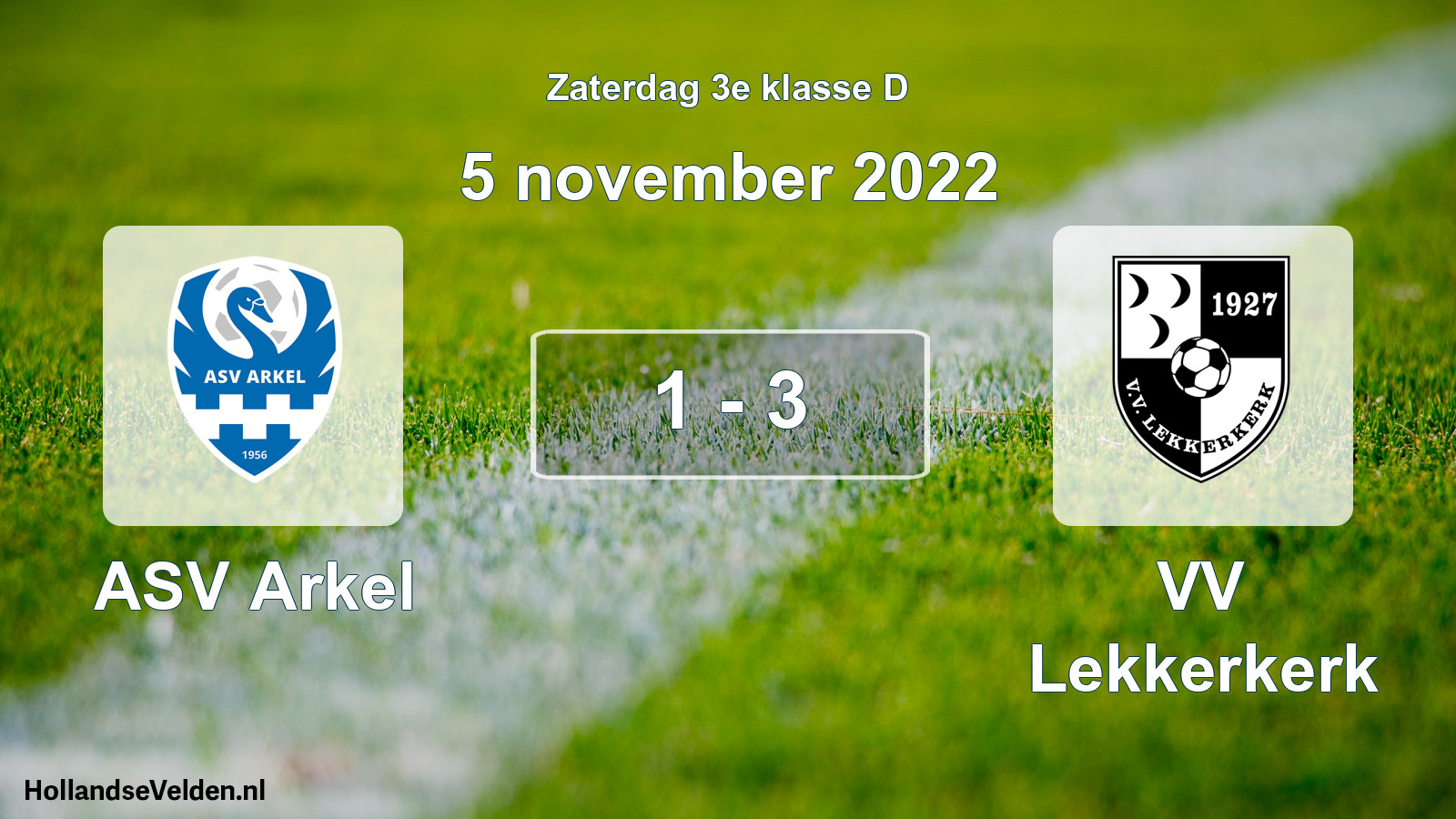 Total number of matches played: ASV Arkel - VV Lekkerkerk 1 - 3 (5 November 2022)