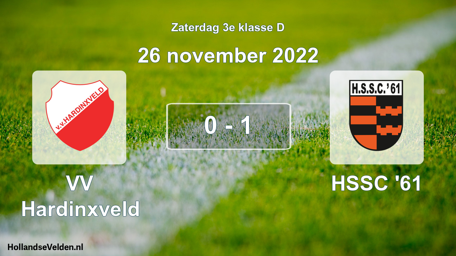Total number of matches played: VV Hardinxveld - HSSC '61 0 - 1 (26 November 2022)