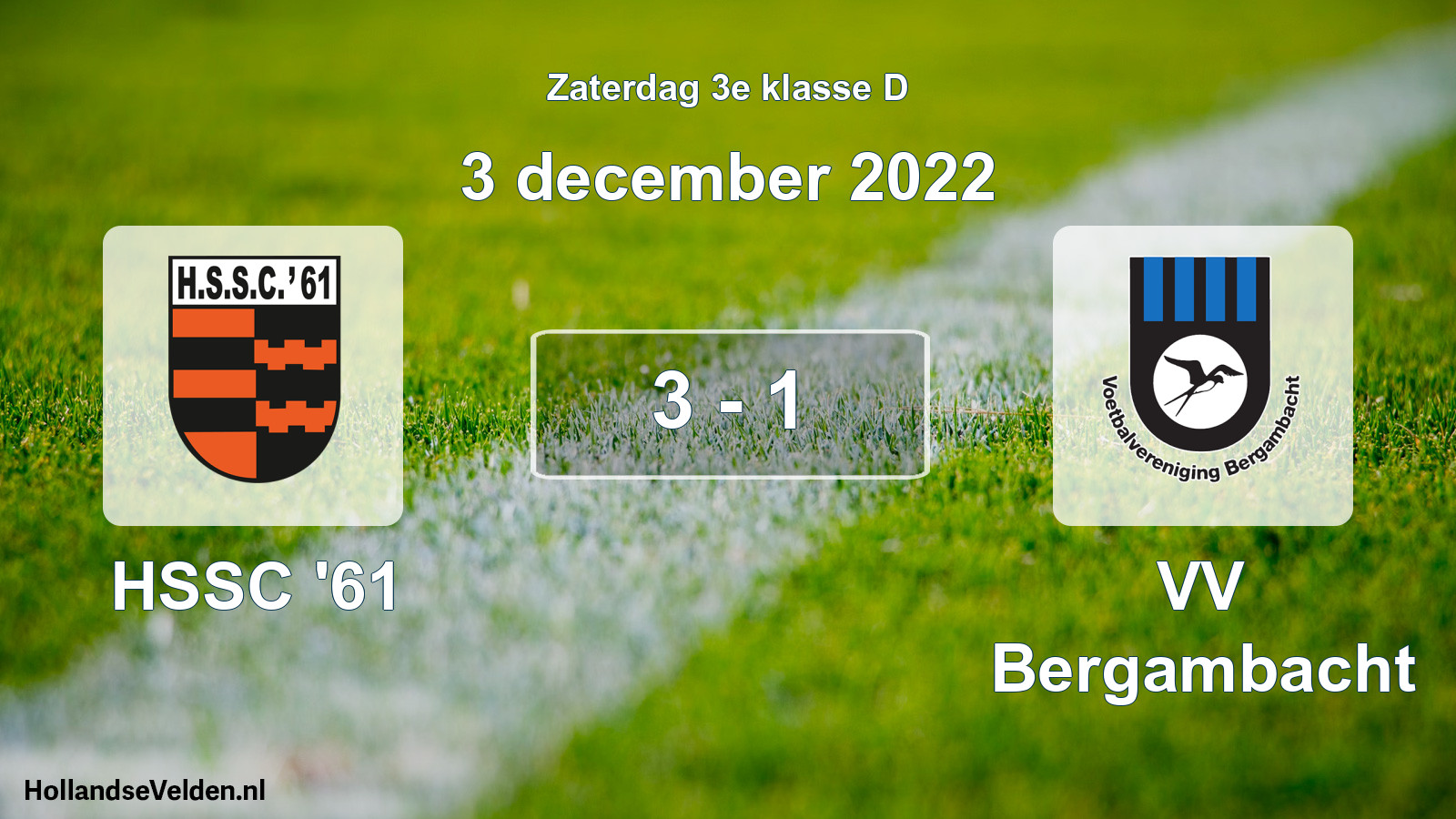 Total number of matches played: HSSC '61 - VV Bergambacht 3 - 1 (3 December 2022)
