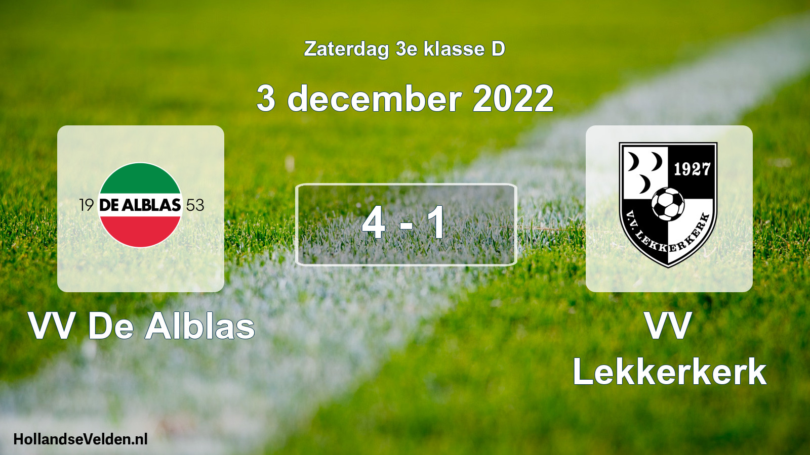 Total number of matches played: VV De Alblas - VV Lekkerkerk 4 - 1 (3 December 2022)